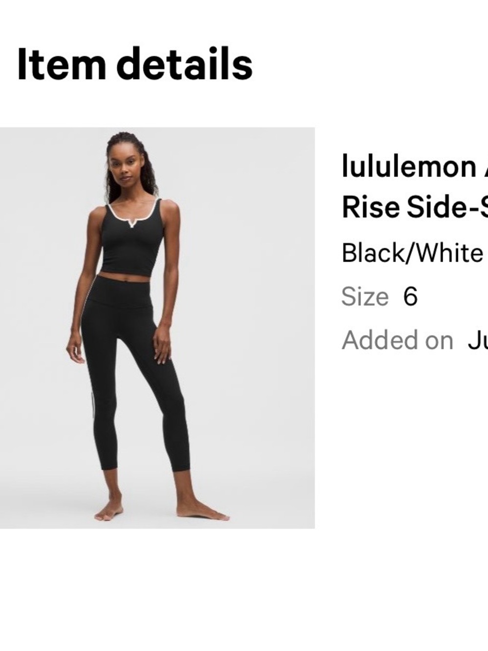 lululemon Align Black & White Seam Detail Cropped Leggings Set